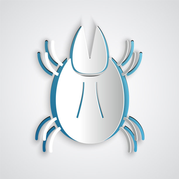 剪纸上孤立的寄生虫螨图片下载