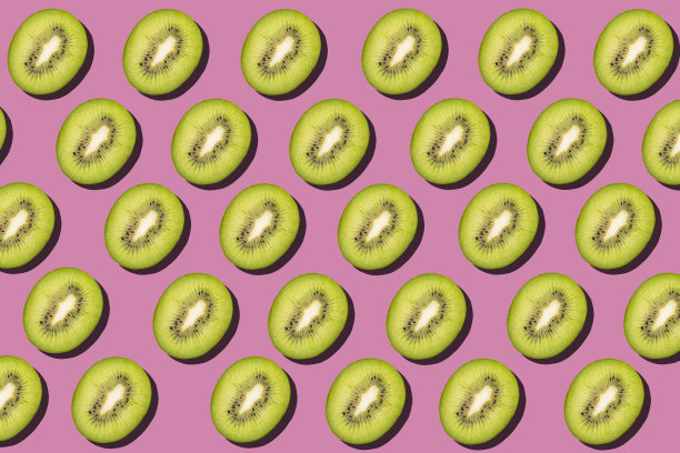 粉红色背景上的热带无缝图案。平铺，时尚多汁的颜色。图片下载