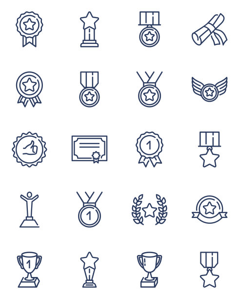 奖励线图标集图片下载