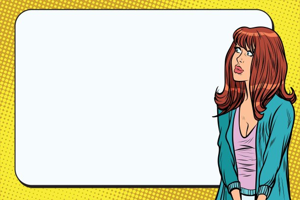 女性波普艺术与长发，复制空间背景图片下载