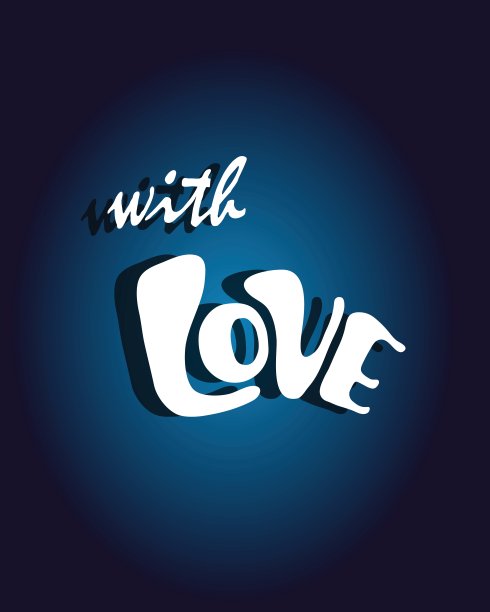 新年贺卡庆祝概念与爱的文字。矢量插图。图片下载