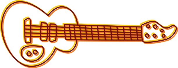 吉他乐器涂鸦素描卡通矢量图片下载
