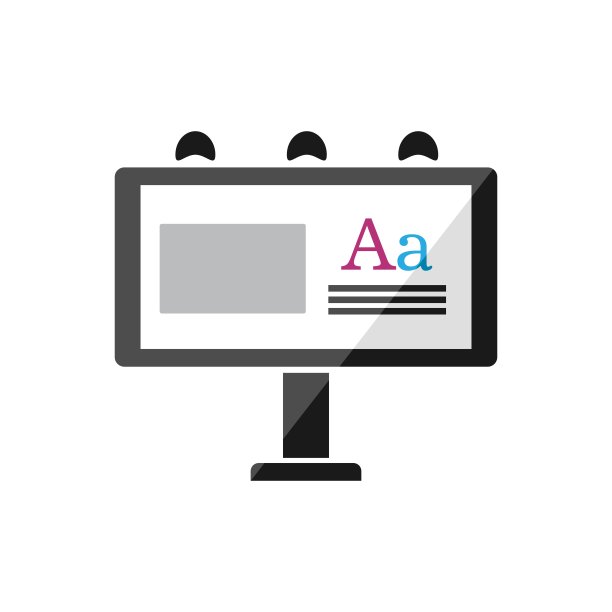 广告牌宣传图标上的白色背景图片下载