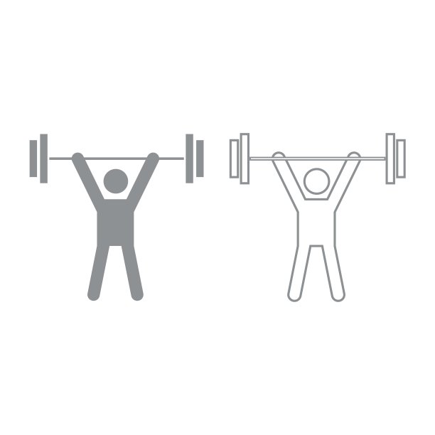 男人增重图标。灰色集。图片下载