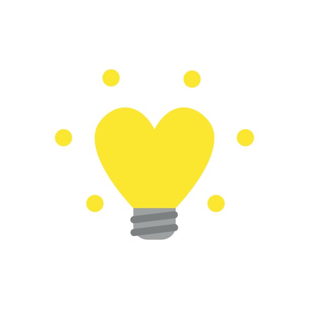 平面设计风格矢量概念发光的心形灯b图片下载