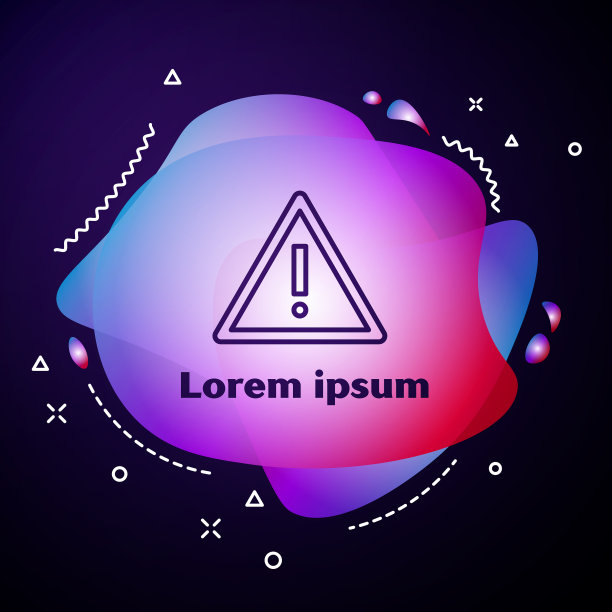 紫色线感叹号在三角形图标上图片下载