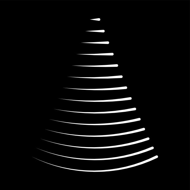 圣诞树从灯光设计孤立在黑色背景图片下载