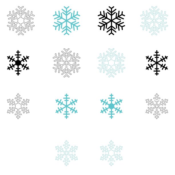 蓝黑色雪花套装图片下载