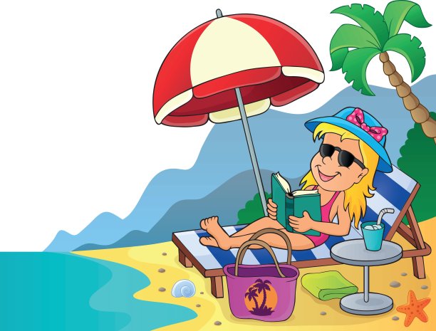 太阳躺椅图片4上的女孩图片下载