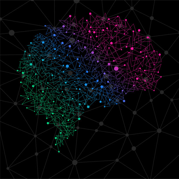 人类大脑中抽象的点和线图片下载