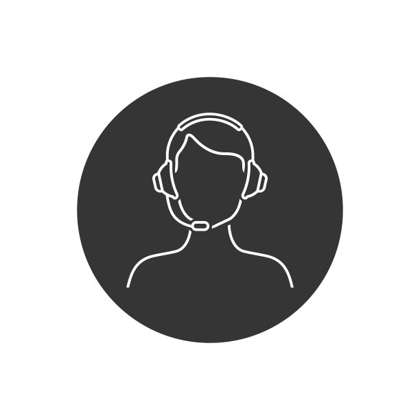 操作员耳机矢量线图标为平图片下载