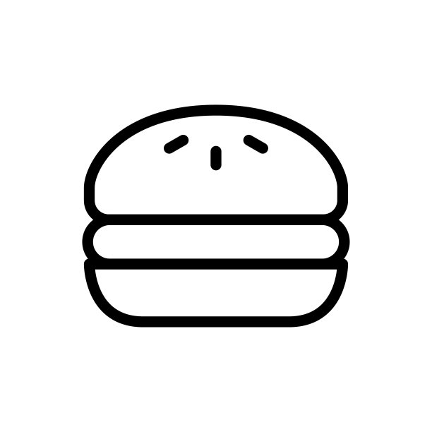 汉堡包图标线条样式图片下载