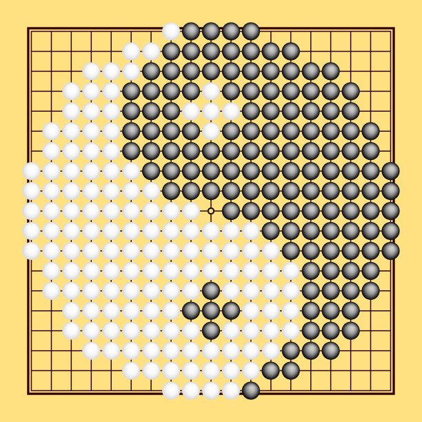 带有阴阳符号的矢量围棋或围棋(中国的棋盘游戏)图片下载