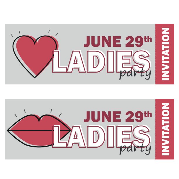 女士之夜派对传单模板，单身派对邀请函，矢量图片下载