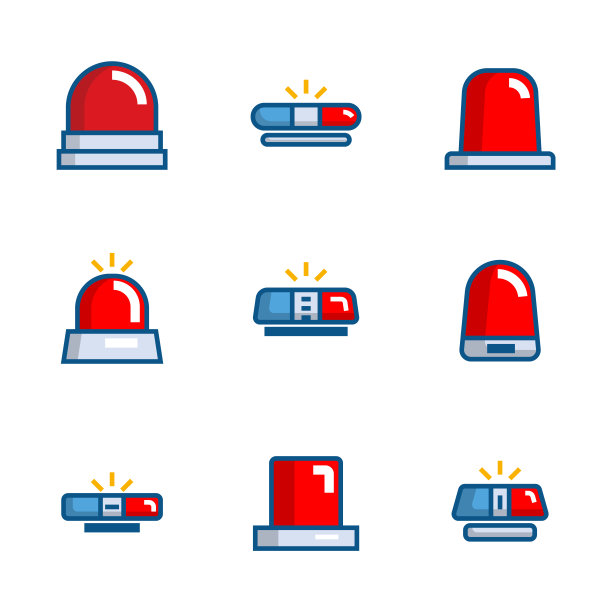 警灯图标集图片下载