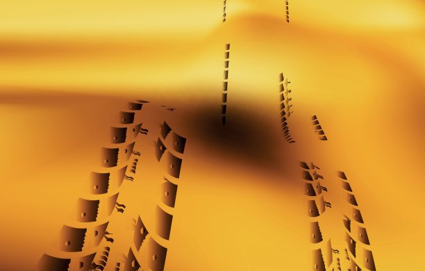 沙地上的轮胎痕迹图片下载