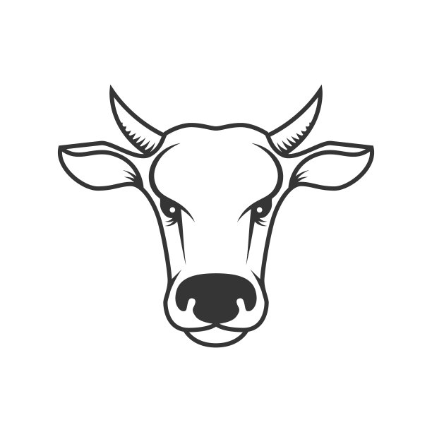 牛头插图。设计元素海报，标签，标志，会徽，菜单。矢量图图片下载