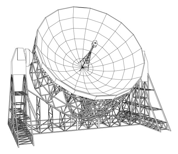 射电望远镜概念大纲。向量图片下载