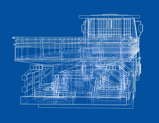欧洲卡车轮廓矢量图片下载