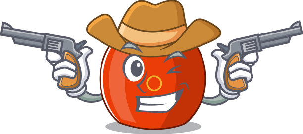 中国鼓打扮成有枪的牛仔图片下载