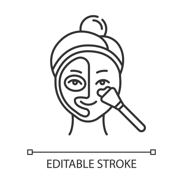 应用热罩线性图标。护肤程序。面部美容。皮肤病、化妆品、化妆。细线说明。轮廓的象征。矢量孤立轮廓绘制。可编辑的中风图片下载