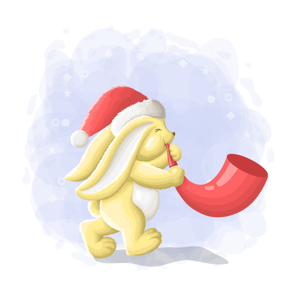 卡通可爱小兔子圣诞快乐图片下载