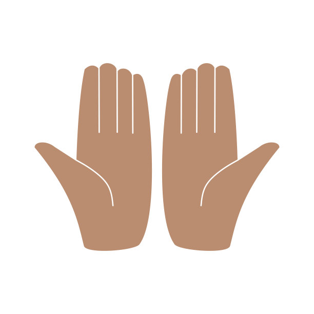 手与手掌向上，颜色矢量插图图片下载