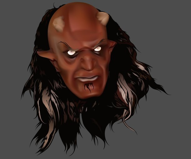 红魔鬼头和发光的眼睛图片下载