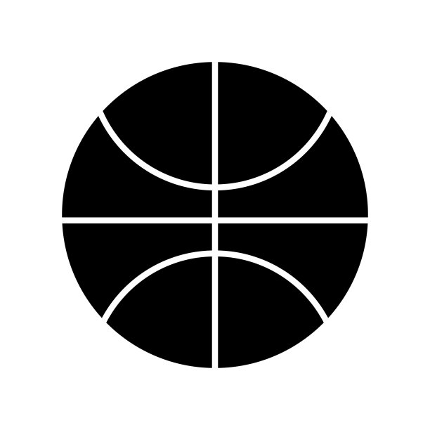 篮球黑色图标平面设计矢量插图孤立在白色背景图片下载