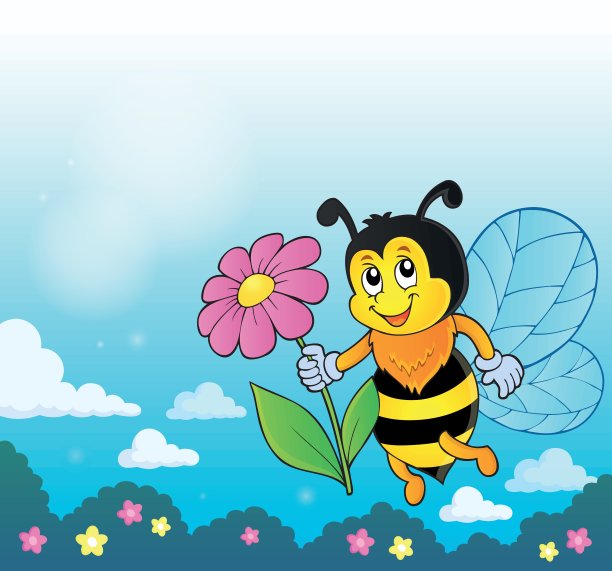 快乐蜜蜂捧花主题四图片下载