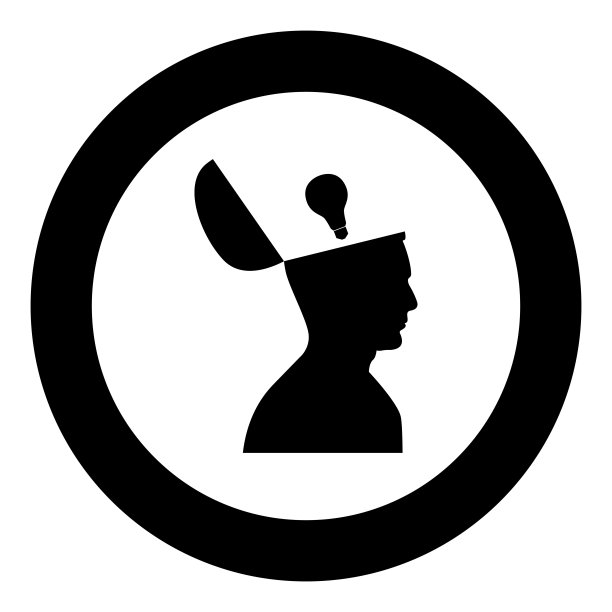 脑洞大开的男人黑色圆形图标图片下载