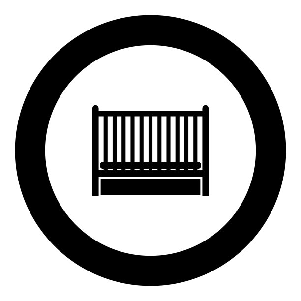 圆形黑色婴儿床图标图片下载