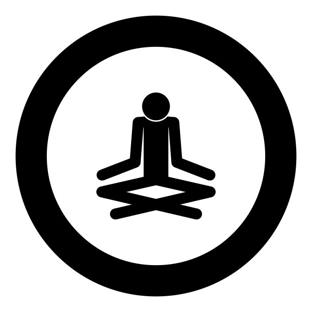 男人瑜伽棒图标黑色圆圈图片下载
