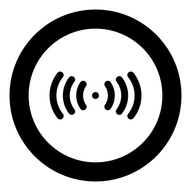 圆形黑色无线电信号图标图片下载