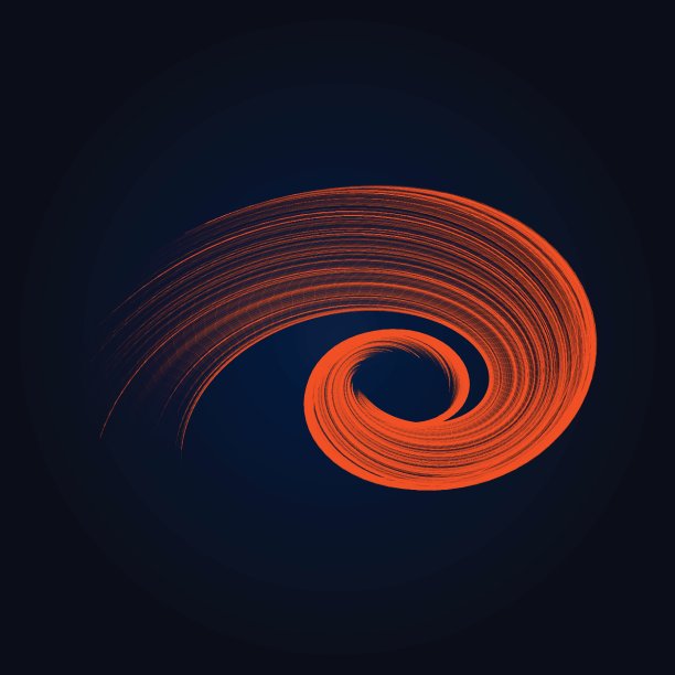 橙色明亮的火焰螺旋环抽象矢量插图。eps10图片下载