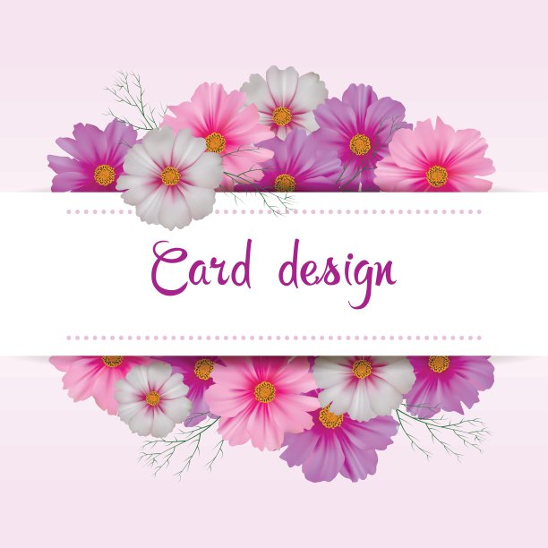 宇宙花卡设计。花卉的邀请。图片下载