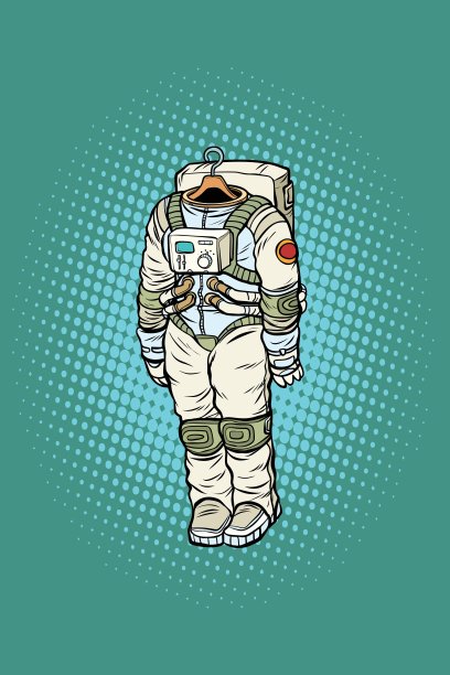 太空服宇航员挂在衣架上图片下载