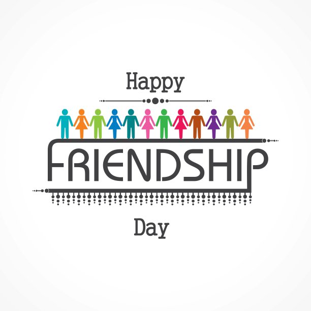 快乐的友谊日矢量排版设计图片下载