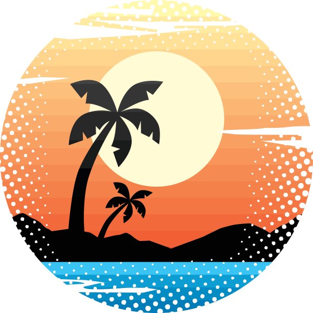 暑假海滩标志标志图片下载