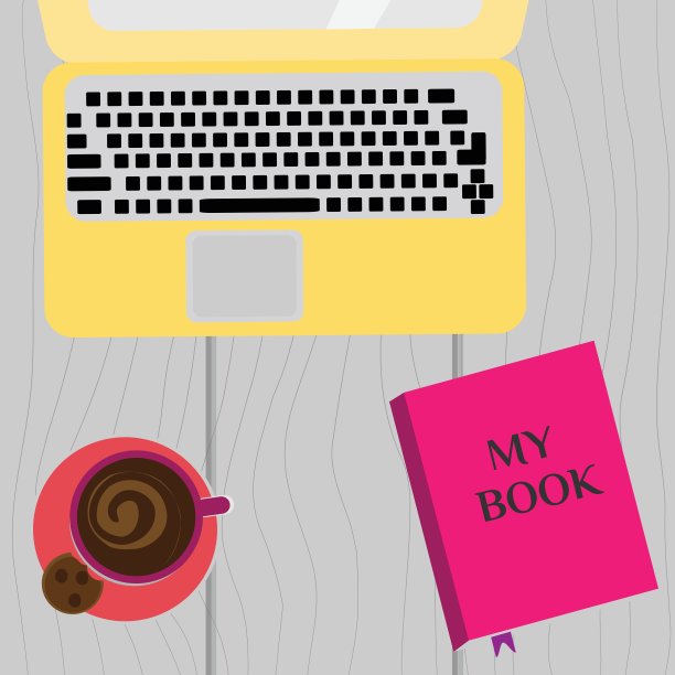 木制背景上的笔记本电脑和咖啡杯图片下载