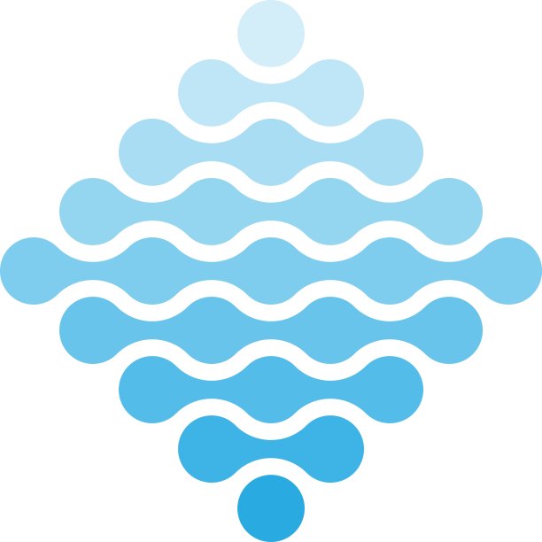 以菱形和蓝色阴影连接的点。水的主题概念。抽象的设计元素。矢量图图片下载