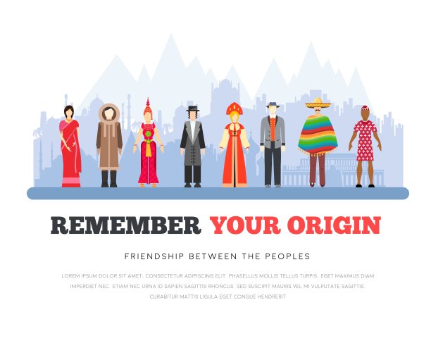 人们的友谊。世界土著人民国际日。矢量平面插图概念背景图片下载