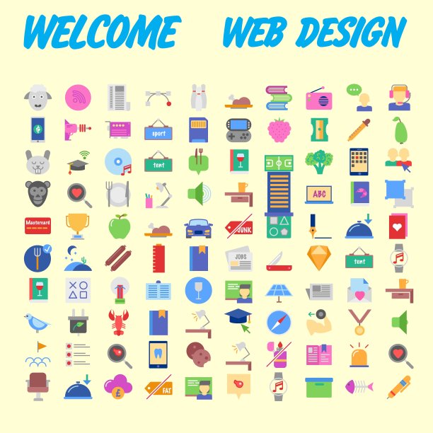 移动概念和Web应用元素矢量图标图片下载
