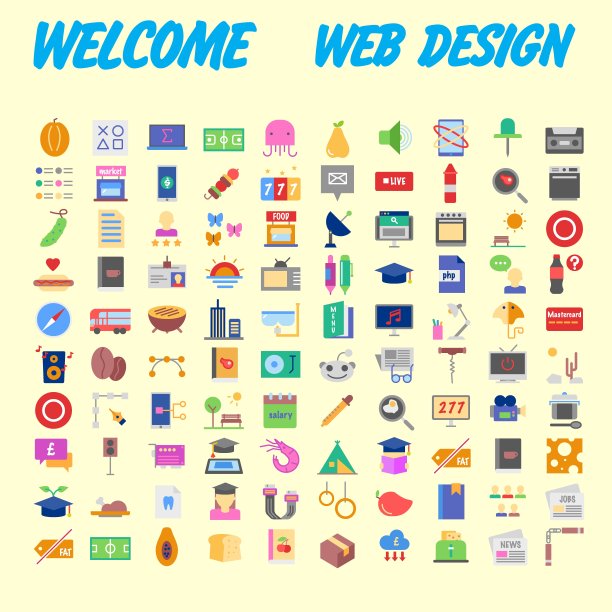 移动概念和Web应用元素矢量图标图片下载