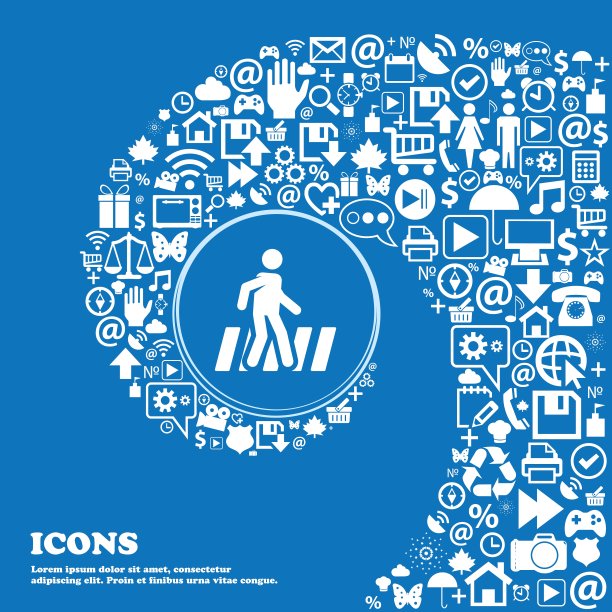彩色图标和标志的形式的按钮或符号为您的设计。向量图片下载