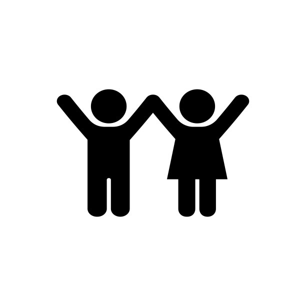 男孩和女孩图标图标在平坦的风格。孩子象征图片下载