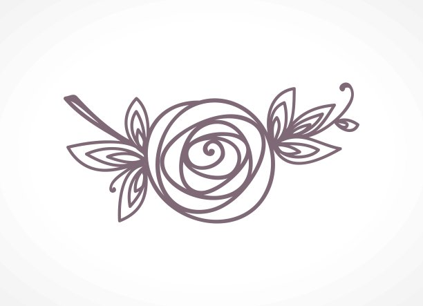 玫瑰。程式化的花象征。图片下载