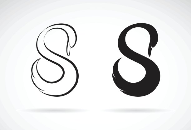 白色背景上的天鹅矢量设计。的动物。容易editab图片下载