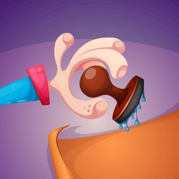 卡通手和邮票业务插图。图片下载