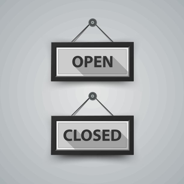 打开和关闭带有阴影的图标。图片下载